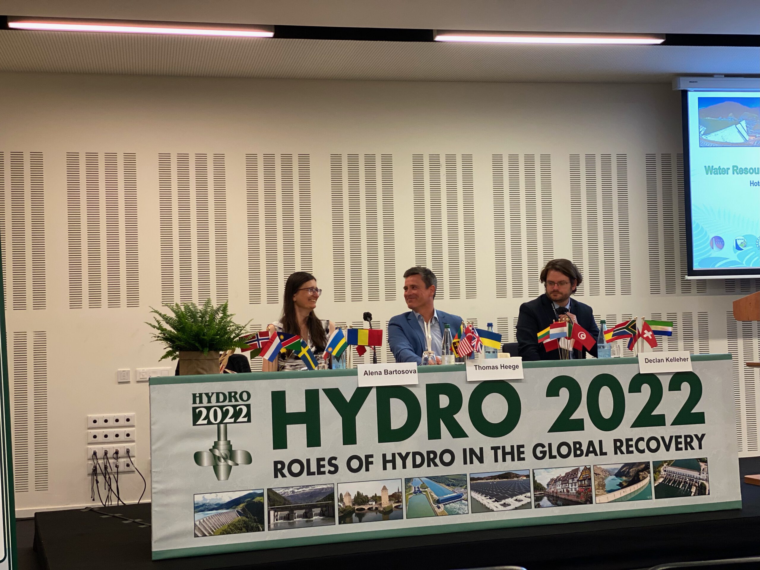 A. Bartosova, Th. Heege and D. Kelleher at Hydro Conference 22